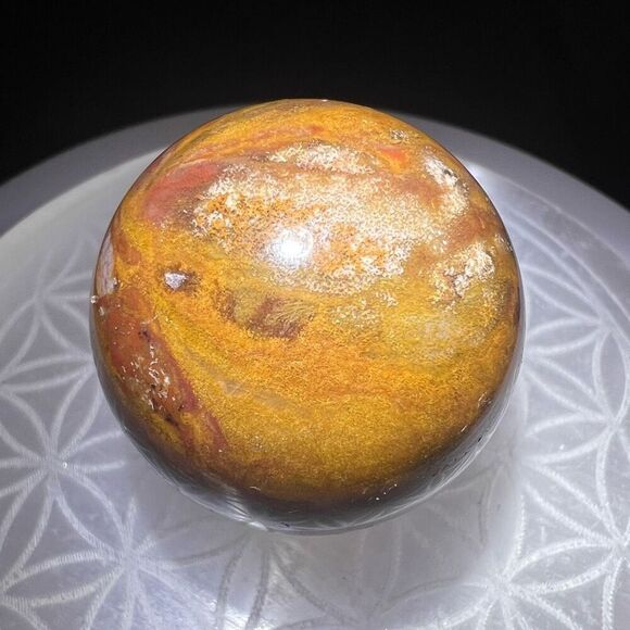 OC Jasper Red Yellow Quartz Crystal Sphere - Picture 7 of 12